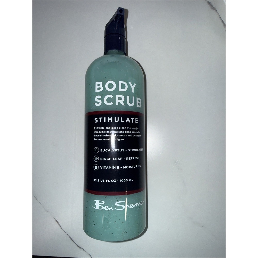 Ben Sherman Stimulate Mens Body Scrub Eucalyptus Birch‎ Leaf VitaminE 33.8 FL OZ